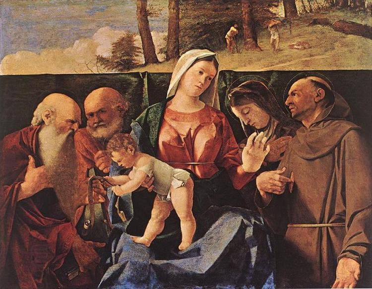 Lorenzo Lotto Madonna and Child with Saints oil painting picture
